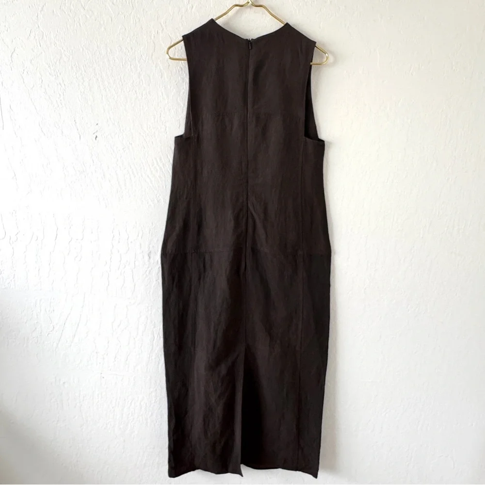 Massimo Dutti brown Linen Blend long dress model 6661 size 4